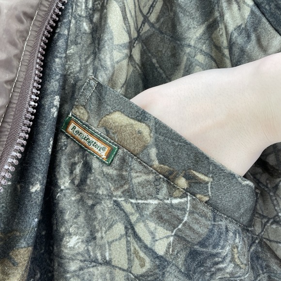 Remington Hunting Jacket Men Large Mossy Oak Camo Insulated Coat Bomber Hardwood - Picture 3 of 12
